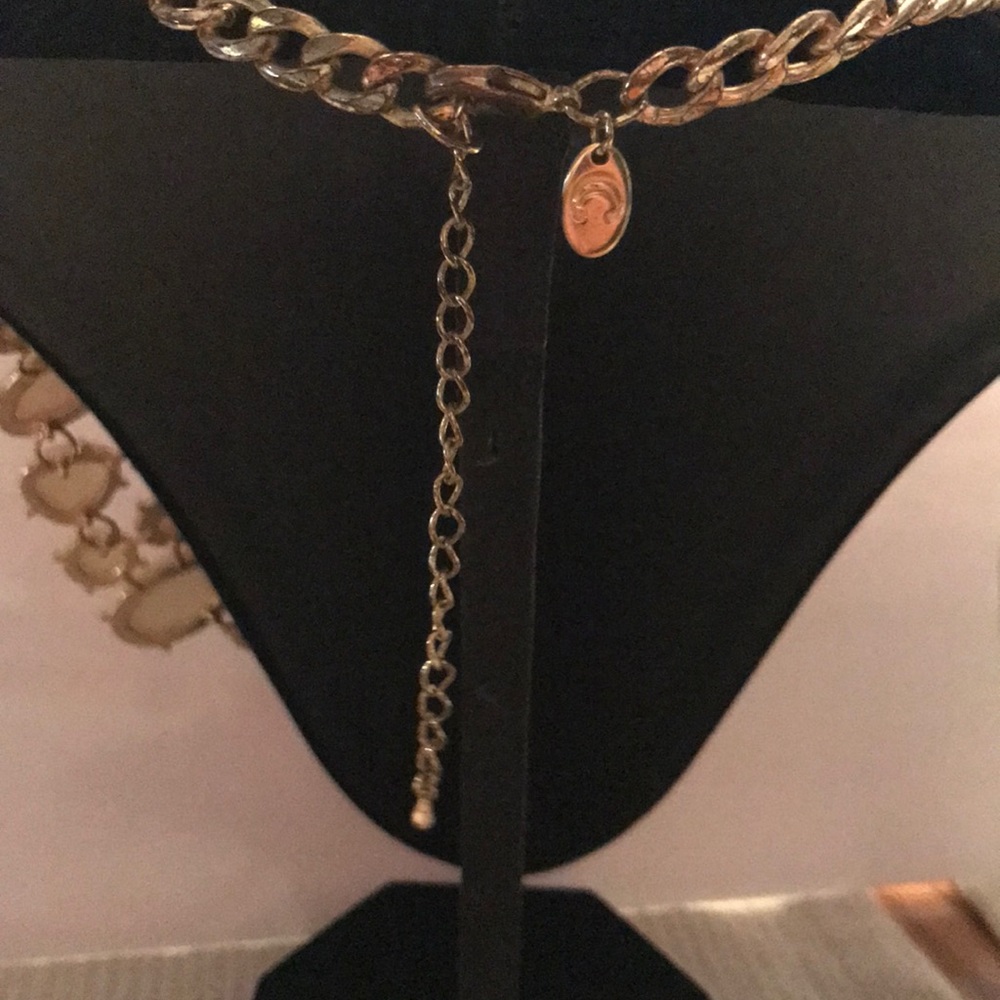 White Cabochon Statement Necklace - image 3